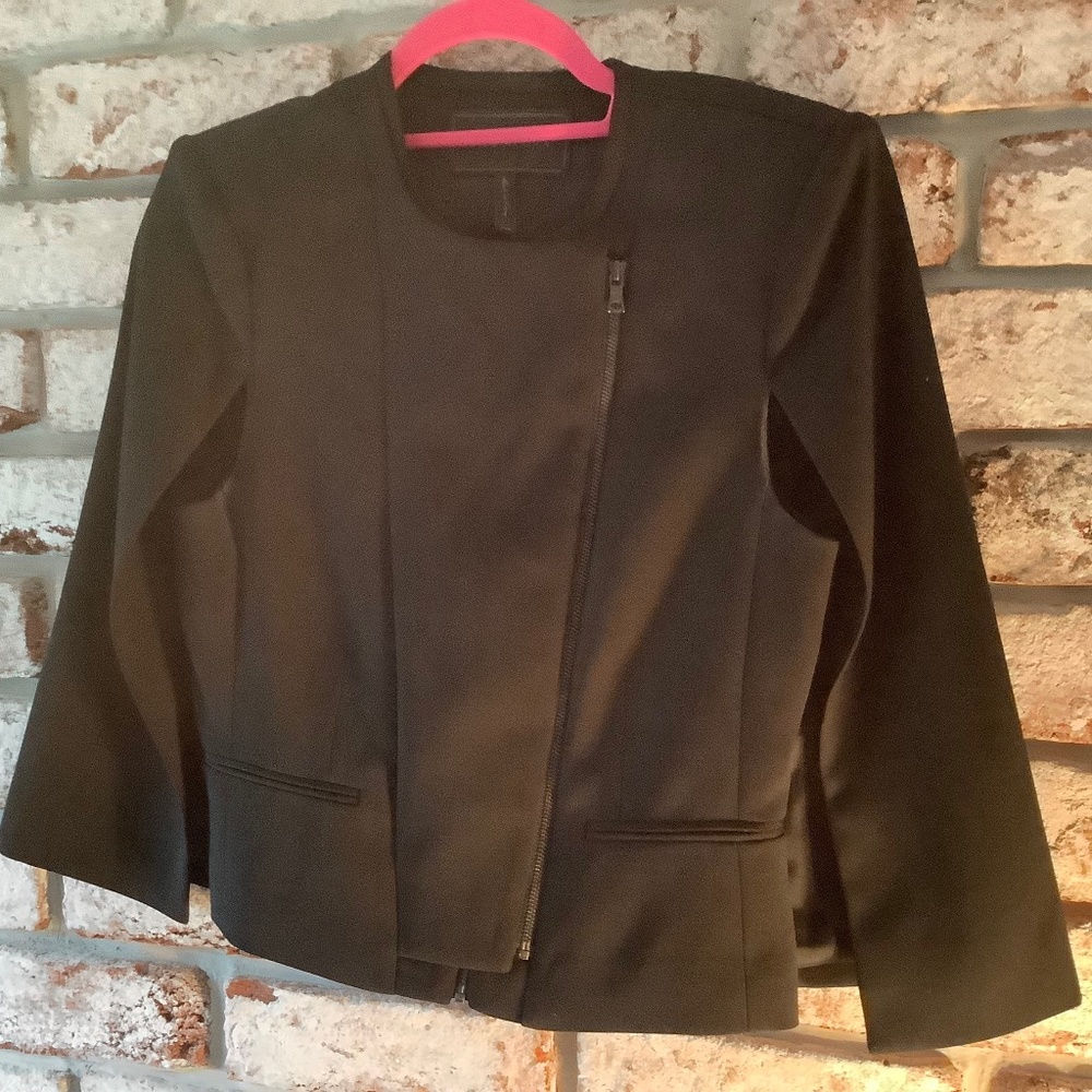 BCBG MaxAzria black capped jacket